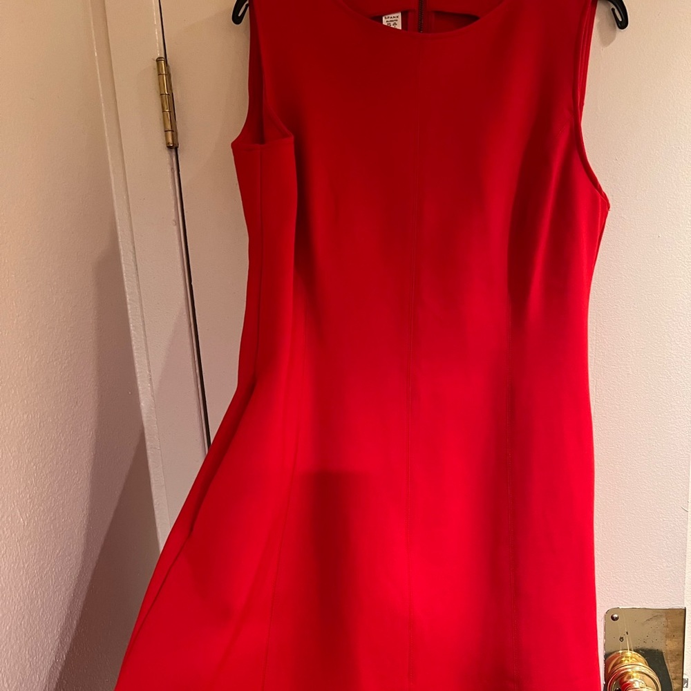 Beautiful Red Spanx fit and flare dress